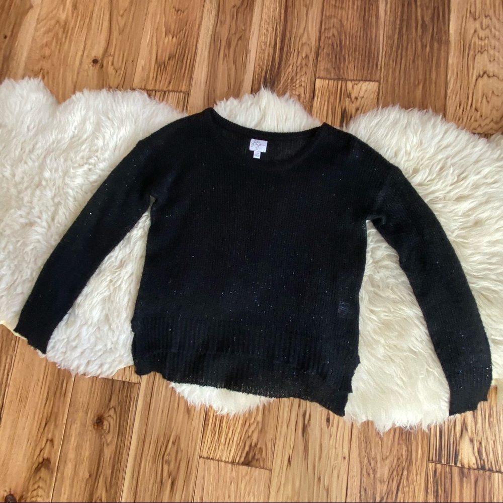 Anthropologie John + Jenn Light Knit Sparkly Light Long Sleeve Sweater